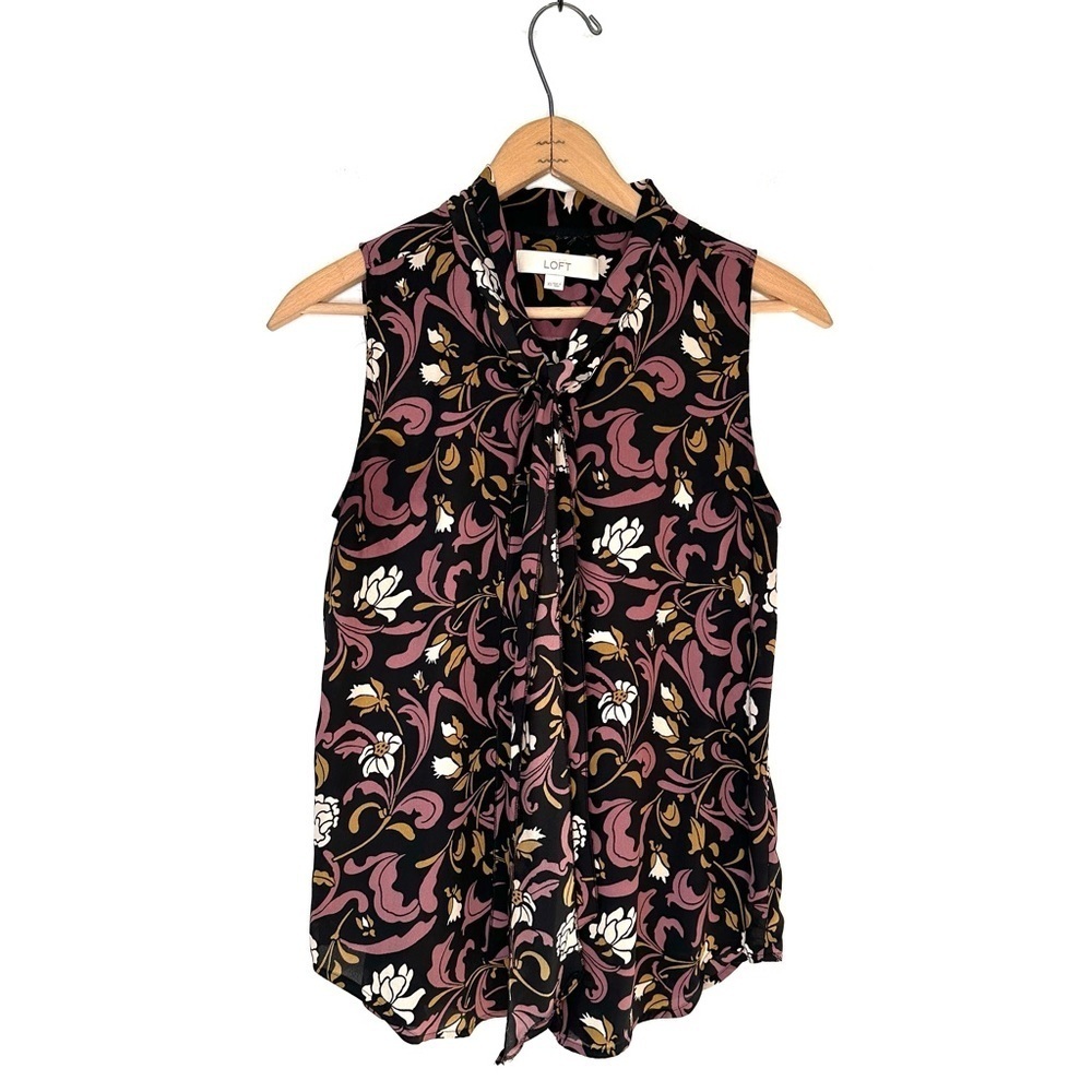 Loft | Floral Button Down Sleeveless Top Size XS